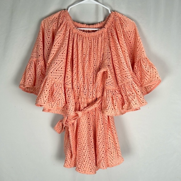 C/MEO Collective Sherbet Lace Runways Playsuit Romper Peach -Size Small - Picture 2 of 10